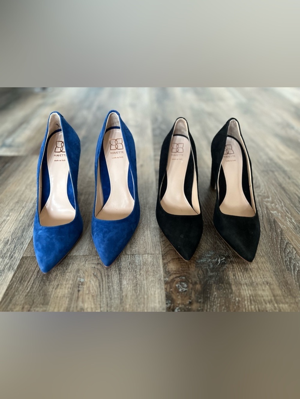 Mavette Made In Italy Blue and Black Pumps Bundle of 2